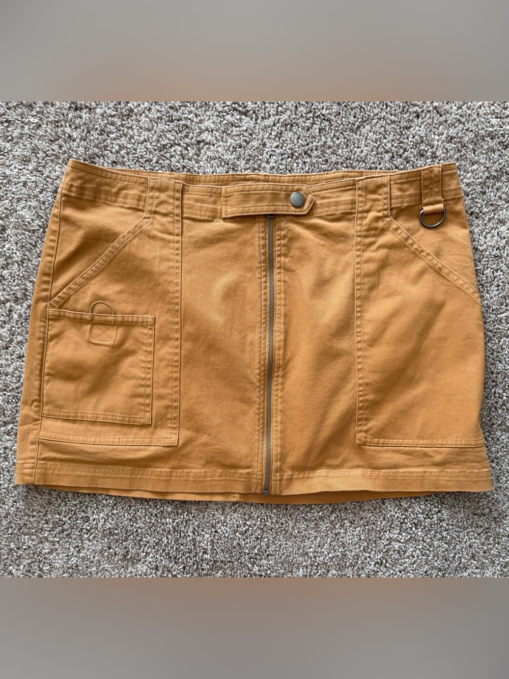 Wild Fable Front-Zip Mini Skirt in Mustard Yellow Utility